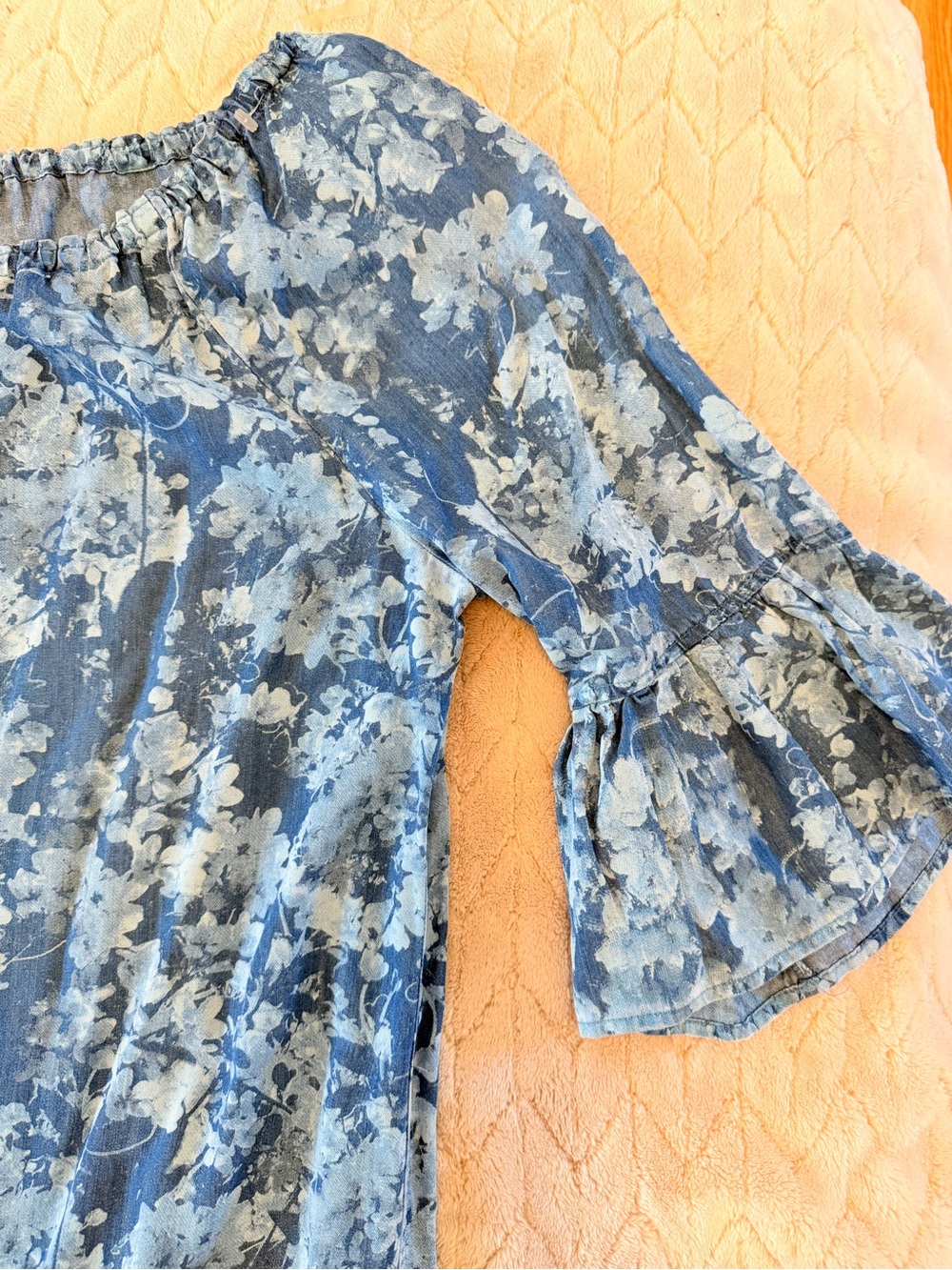 Ruby Rd. Blue Floral Off-Shoulder Tunic - Picture 5 of 5